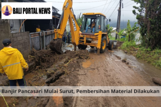 Banjir Pancasari Mulai Surut, Pembersihan Material Dilakukan