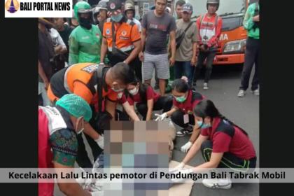 Kecelakaan Lalu Lintas pemotor di Pendungan Bali Tabrak Mobil