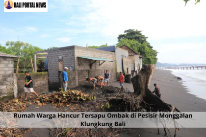 Rumah Warga Hancur Tersapu Ombak di Pesisir Monggalan Klungkung Bali