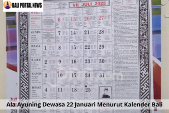 Ala Ayuning Dewasa 22 Januari Menurut Kalender Bali
