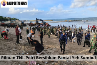 Ribuan TNI–Polri Bersihkan Pantai Yeh Sumbul
