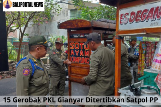 15 Gerobak PKL Gianyar Ditertibkan Satpol PP
