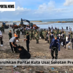 TNI Bersihkan Pantai Kuta Usai Sorotan Presiden