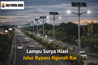 Lampu Surya Hiasi Jalur Bypass Ngurah Rai